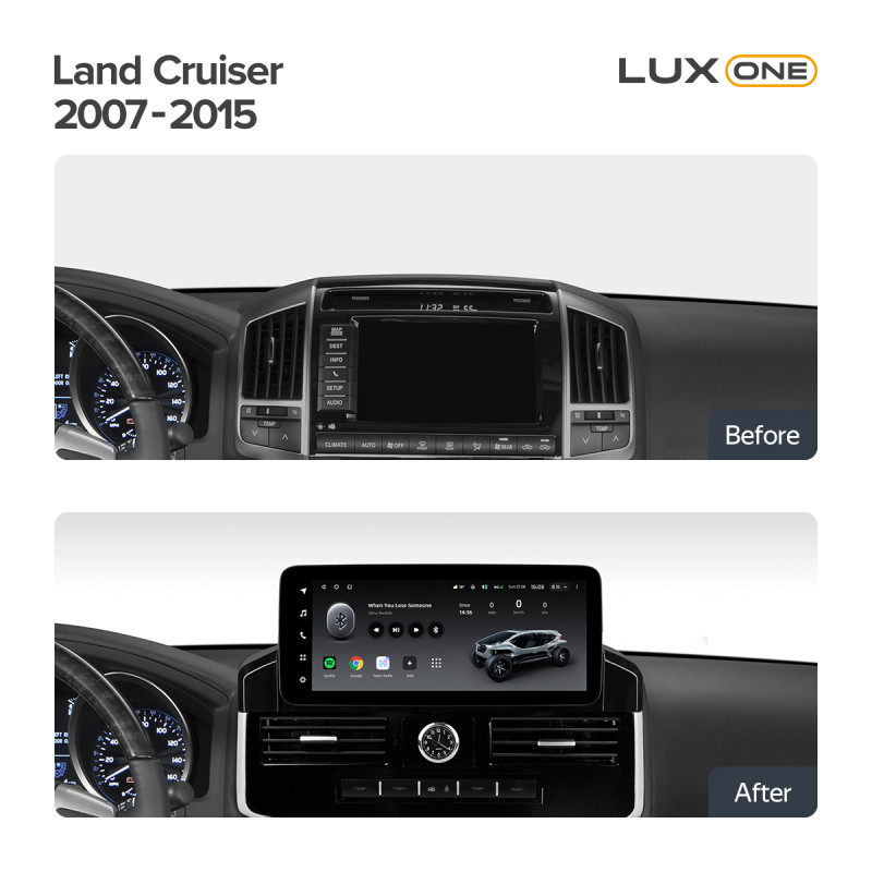 Android head unit Teyes LUX ONE 4+32 Gb Toyota Land Cruiser 11 200 2007-2015 (D) 12.3" (L3)