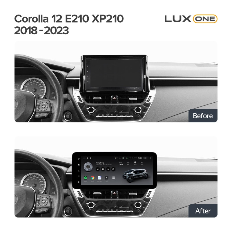 Android head unit Teyes LUX ONE 4+32 Gb Toyota Corolla 12 E210 XP210 2018-2023 (B) 12.3"