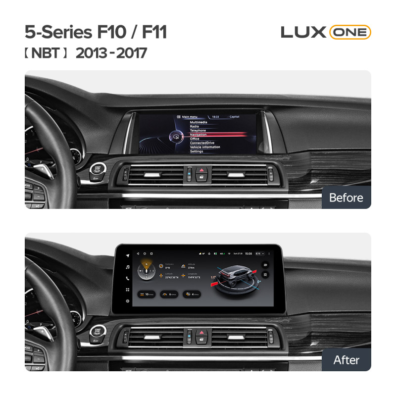 Android head unit Teyes LUX ONE 6+128 Gb BMW 5-Series F10/F11 NBT 2013-2017 12.3"