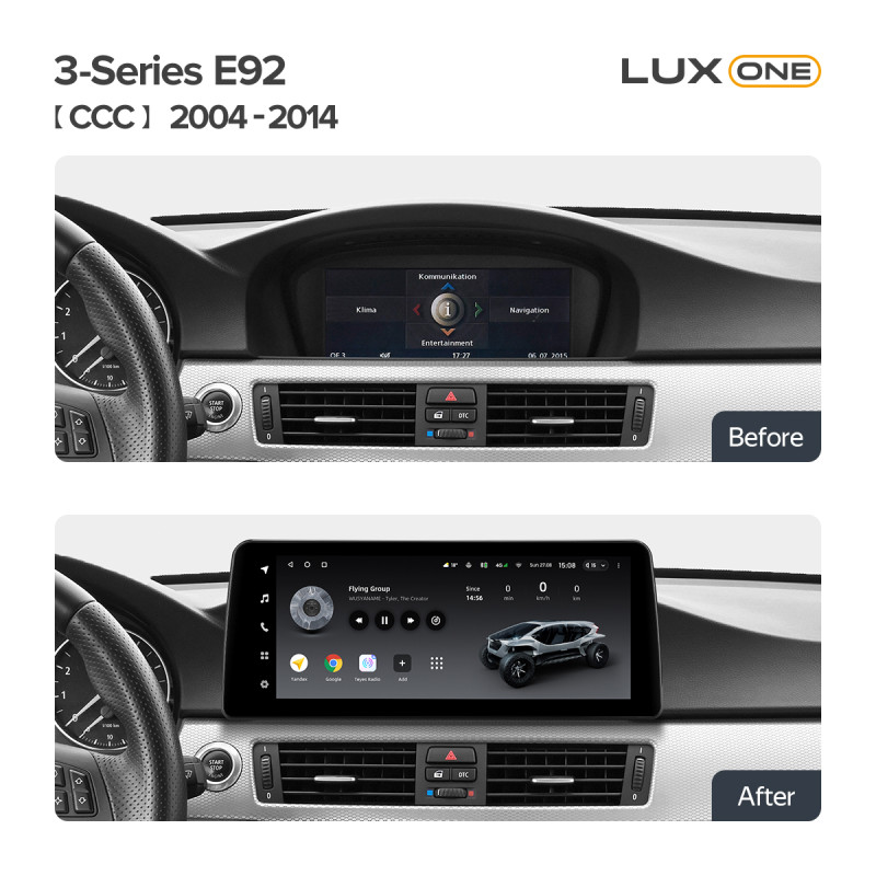 Android head unit Teyes LUX ONE 6+128 Gb BMW 3-Series E92 CCC 2004-2014 12.3"