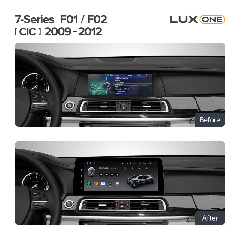 Android head unit Teyes LUX ONE 6+128 Gb BMW 7-Series F01 F02 CIC 2009-2012 12.3"