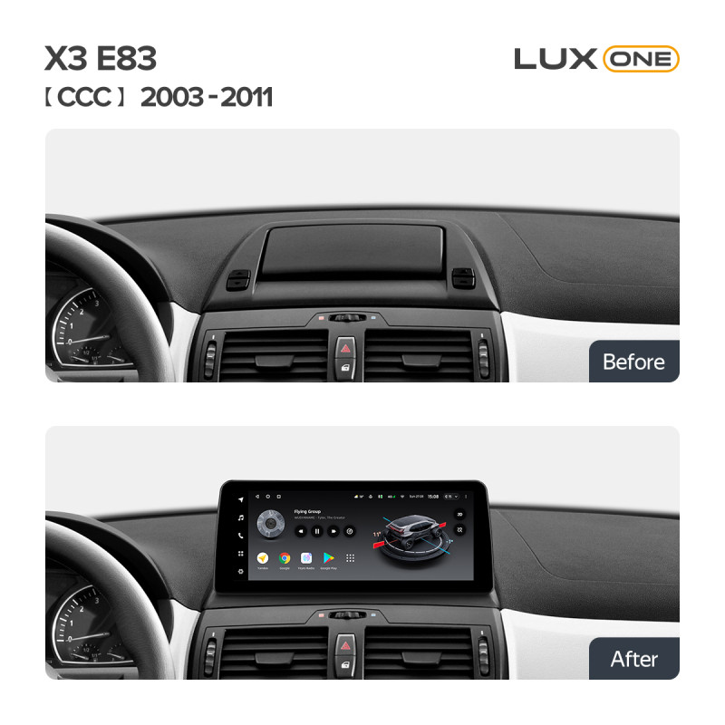 Fest eingebaute Magazinanlage Teyes LUX ONE 6+128 GB BMW X3 E83 CCC (Linkslenkrad) 2003–2011, 12,3