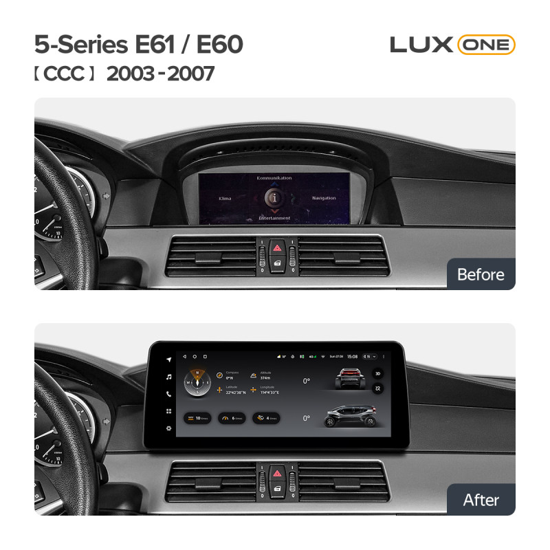 Android head unit Teyes LUX ONE 6+128 Gb BMW 5-Series E61 E60 CCC 2003-2007 12.3"