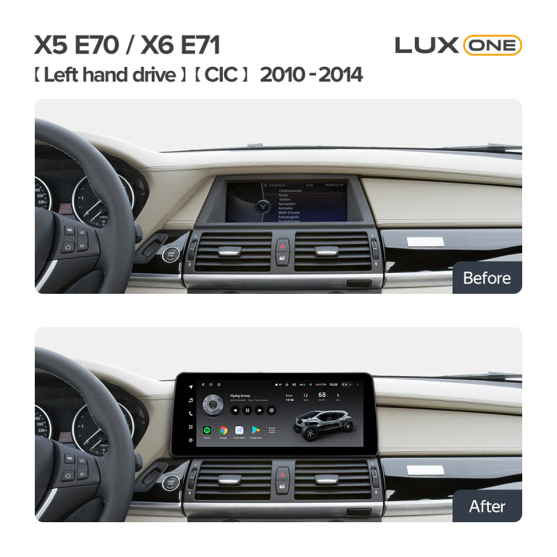 Štátní magnetofon Teyes LUX ONE 6+128 GB pro BMW X5 E70 / X6 E71 (levá řízení) CIC (2010–2014), 12,3