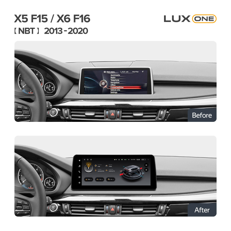 Android head unit Teyes LUX ONE 6+128 Gb BMW X5 F15 X6 F16 NBT (Left hand drive) 2013-2020 12.3"