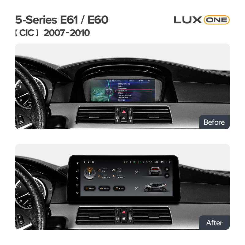 Android head unit Teyes LUX ONE 6+128 Gb BMW 5-Series E61 / E60 CIC 2007-2010 12.3"