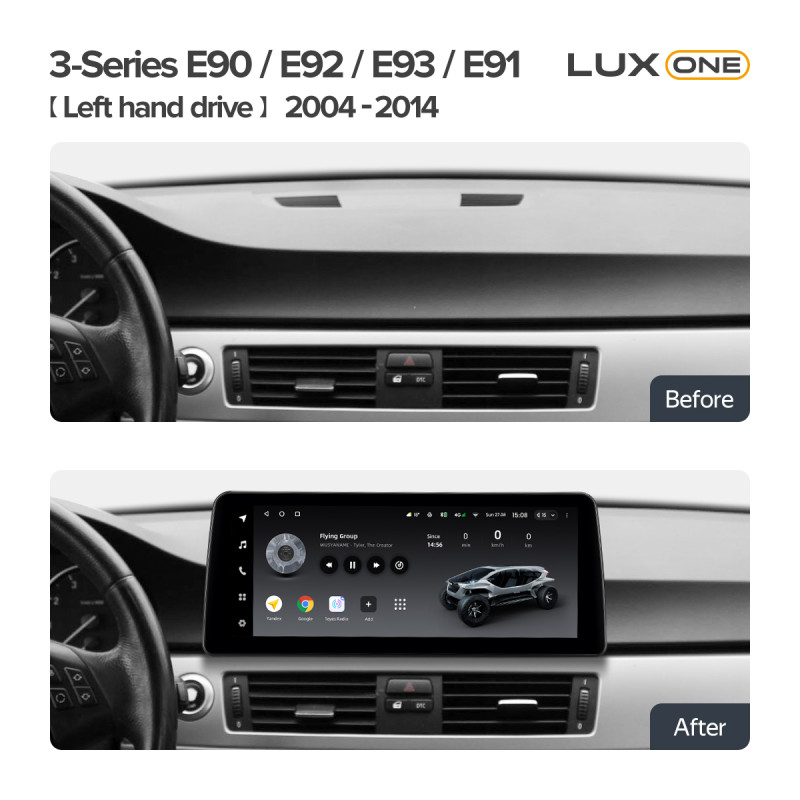 Android head unit Teyes LUX ONE 6+128 Gb BMW 3-Series E90 / E92 / E93 / E91 CCC (Left hand drive) 2004-2014 12.3"