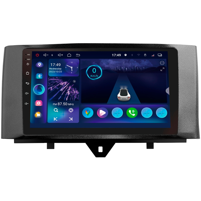 Android head unit SIGMA S9332 ANDROID 13 3+32 Gb 4G DSP Mercedes Benz Smart Fortwo 2 2010-2015 (F1) 9"