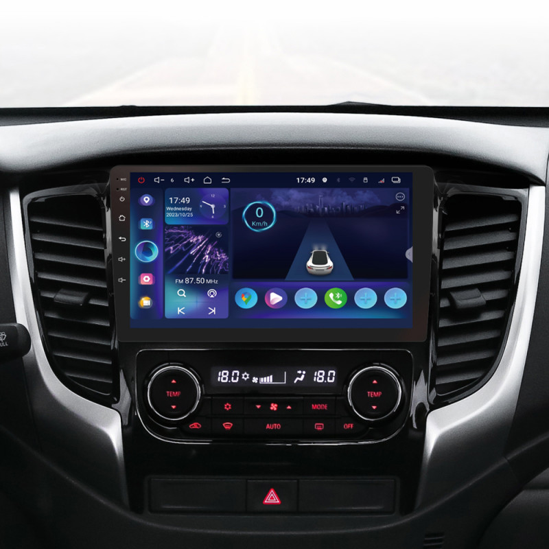 Android head unit SIGMA S9332 ANDROID 13 3+32 Gb 4G DSP Mitsubishi L200 5 (F2) (Automatic air conditioning) 2015-2019 9"