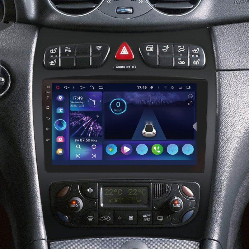 Android head unit SIGMA S9332 ANDROID 13 3+32 Gb 4G DSP Mercedes Benz CLK Class C209 A209 (F2) 2002-2005 9" (L1)