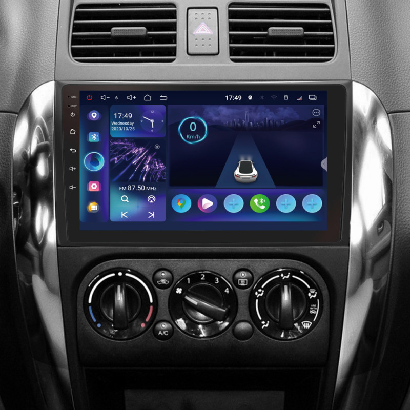 Android head unit SIGMA S9332 ANDROID 13 3+32 Gb 4G DSP Suzuki SX4 1 2006-2014 9"