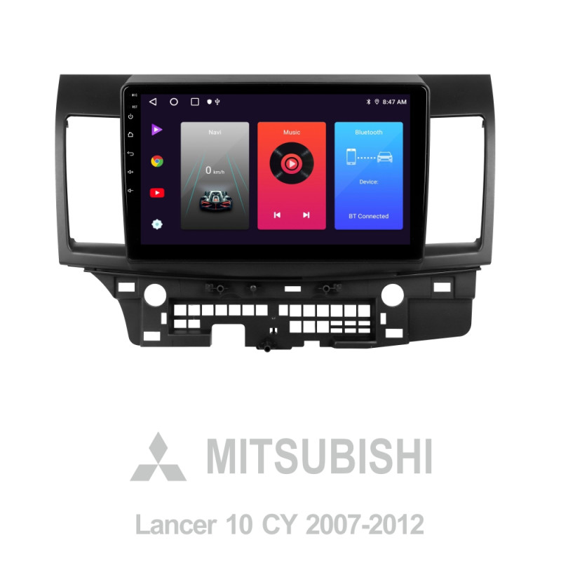 Android head unit SIGMA F10216 ANDROID 10 2+32 Gb Mitsubishi Lancer 10 CY 2007-2012 (A) 10"