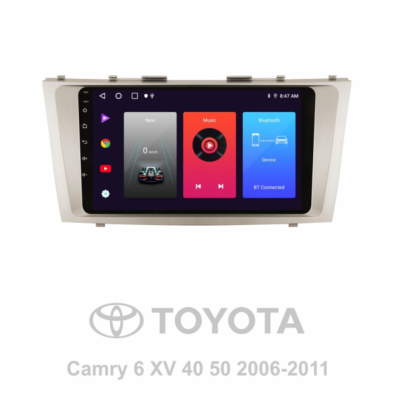 Android head unit SIGMA F10216 ANDROID 10 2+32 Gb Toyota Camry 6 XV 40 50 2006-2011 (F2) 10"