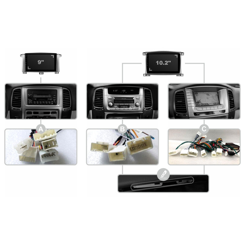 Android head unit SIGMA F10216 ANDROID 10 2+32 Gb Toyota Land Cruiser LC 100-B 2002-2007 (B) 10"