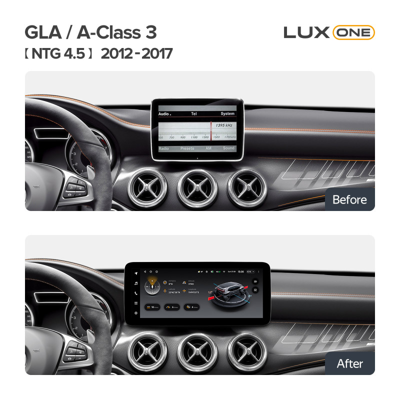 Android head unit Teyes LUX ONE 6+128 Gb Mercedes Benz A-Class 3 W176/GLA-Class X156 NTG 4.5 2012-2017 12.3"