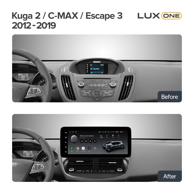 Android head unit Teyes LUX ONE 4+32 Gb Ford Kuga 2 C-MAX Escape 3 2012-2019 12.3" (L2)