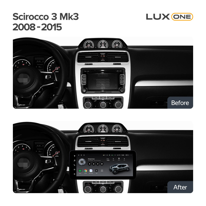 Android head unit Teyes LUX ONE 4+32 Gb Volkswagen Bora Golf 6 Passat Scirocco Sharan Touran For Skoda Octavia Fabia 2 (YJ) 2003-2016 12.3"