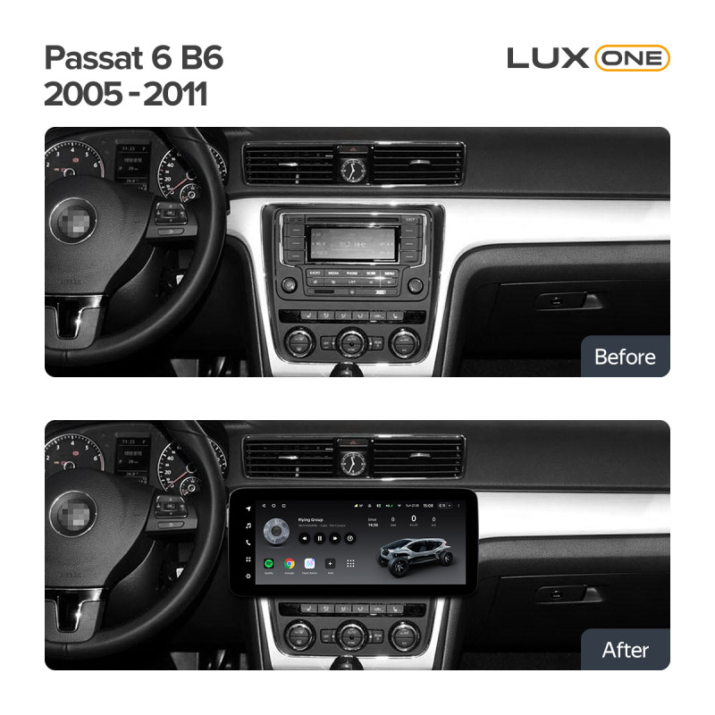 Android head unit Teyes LUX ONE 4+32 Gb Volkswagen Bora Golf 6 Passat Scirocco Sharan Touran For Skoda Octavia Fabia 2 (YJ) 2003-2016 12.3"
