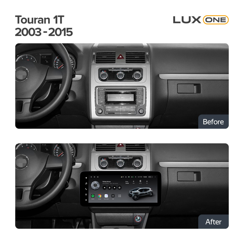 Android head unit Teyes LUX ONE 4+32 Gb Volkswagen Bora Golf 6 Passat Scirocco Sharan Touran For Skoda Octavia Fabia 2 (YJ) 2003-2016 12.3"