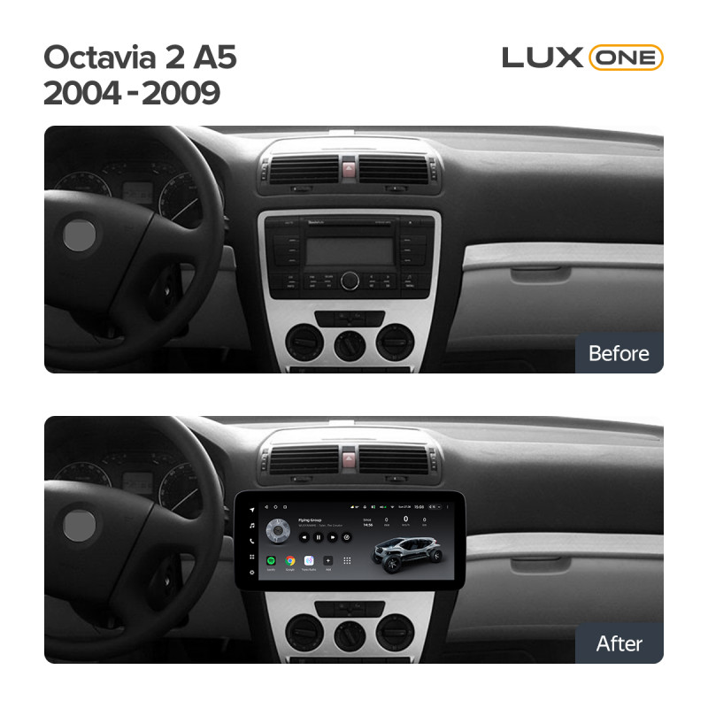 Android head unit Teyes LUX ONE 4+32 Gb Volkswagen Bora Golf 6 Passat Scirocco Sharan Touran For Skoda Octavia Fabia 2 (YJ) 2003-2016 12.3"