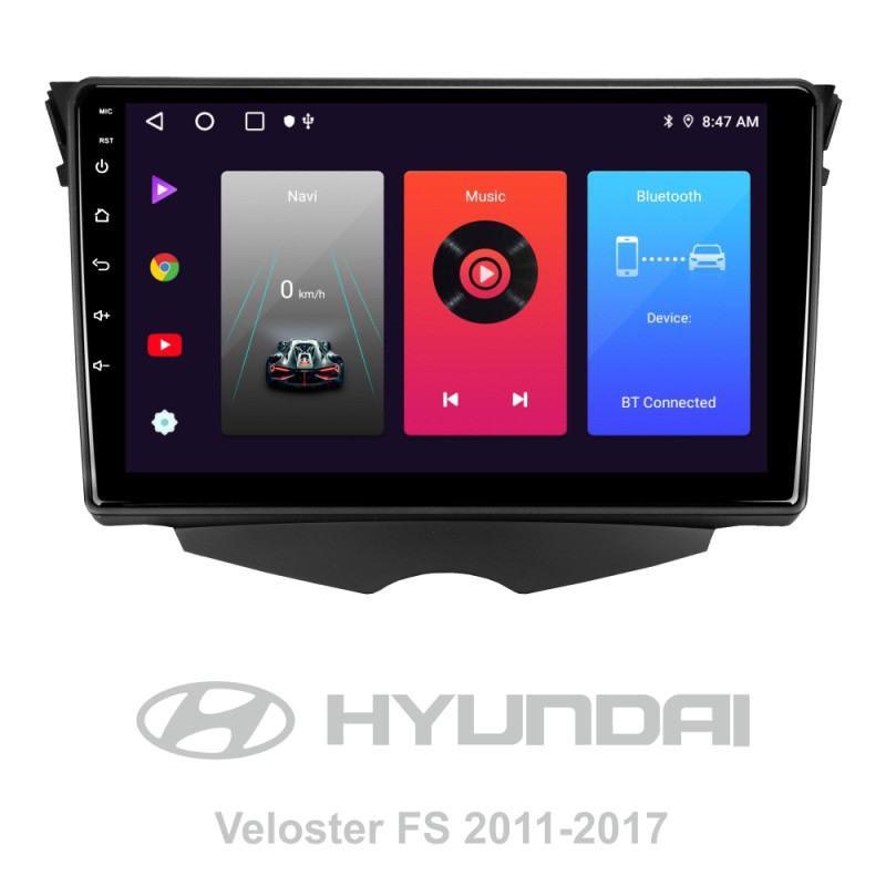Android head unit SIGMA F9216 ANDROID 10 2+32 Gb Hyundai Veloster FS 2011 - 2017 (A) 9"