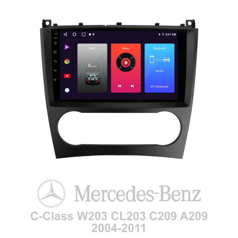 Android head unit SIGMA F9216 ANDROID 10 2+32 Gb Mercedes Benz C-Class W203 CL203 C209 A209 2004-2011 9" (L2)