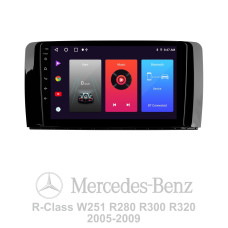Android head unit SIGMA F9216 ANDROID 10 2+32 Gb Mercedes Benz R-Class W251 R280 R300 R320 2005-2017 (F1) 9"