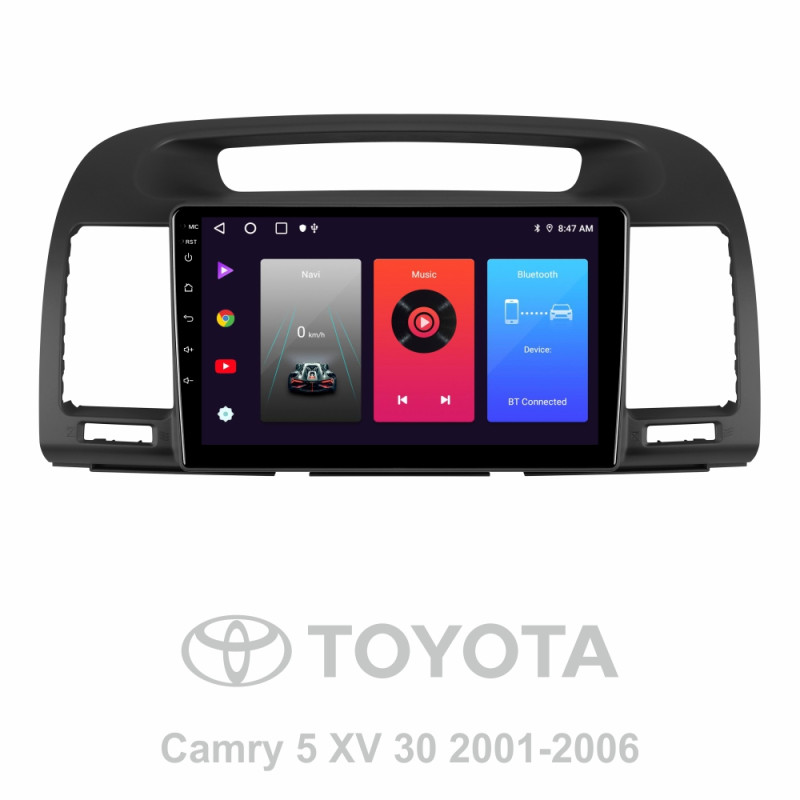 Android head unit SIGMA F9216 ANDROID 10 2+32 Gb Toyota Camry 5 XV 30 2001-2006-A 9"