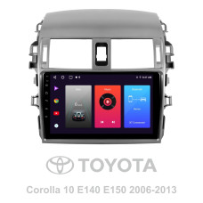 Android head unit SIGMA F9216 ANDROID 10 2+32 Gb Toyota Corolla 10 E140 E150 2006-2013 (A) 9"