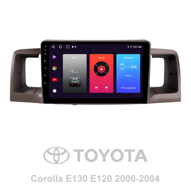 Android head unit SIGMA F9216 ANDROID 10 2+32 Gb Toyota Corolla E130 E120 2000-2004 9"