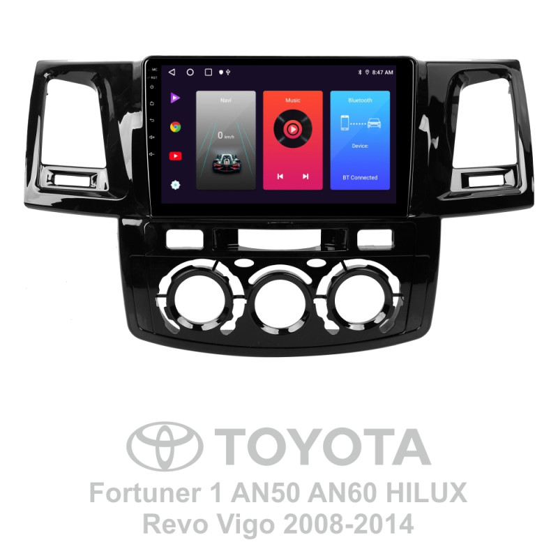 Android head unit SIGMA F9216 ANDROID 10 2+32 Gb Toyota Fortuner 1 AN50 AN60 HILUX Revo Vigo (F1) 2008-2014 9" (L1)