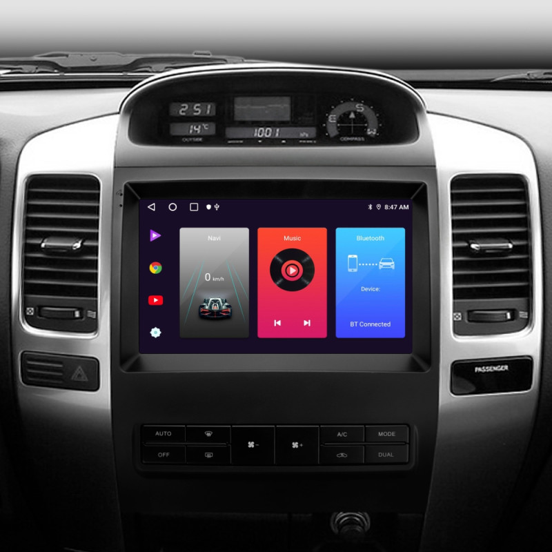 Android head unit SIGMA F9216 ANDROID 10 2+32 Gb Toyota Land Cruiser Prado 120 3 III For Lexus GX470 GX 470 J120 2002-2009 (F1) (B) 9"