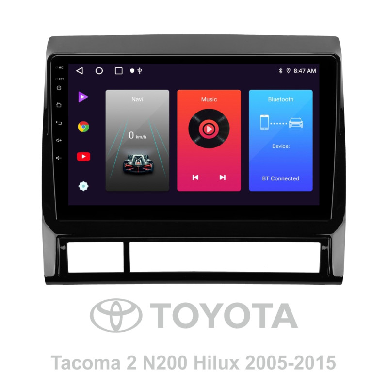 Android head unit SIGMA F9216 ANDROID 10 2+32 Gb Toyota Tacoma 2 N200 Hilux 2005-2015 9" (L1)