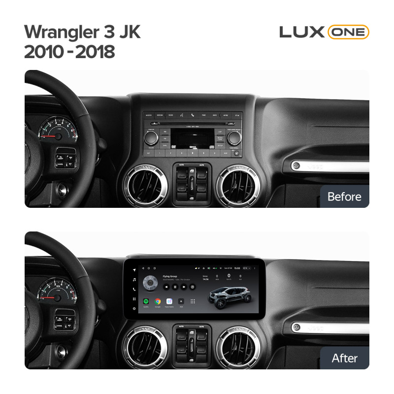 Android head unit Teyes LUX ONE 6+128 Gb Jeep Wrangler 3 JK (YJ) 2010-2018 12.3" (L1)