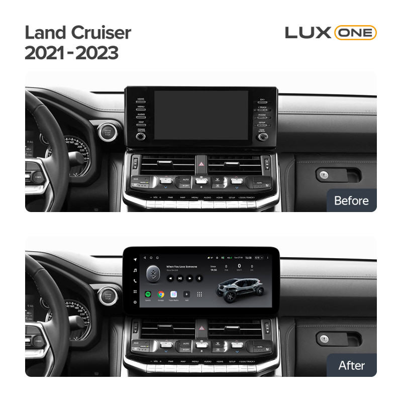 Android head unit Teyes LUX ONE 6+128 Gb Toyota Land Cruiser J300 300 (F1) 2021-2023 (B) 12.3" (L1)