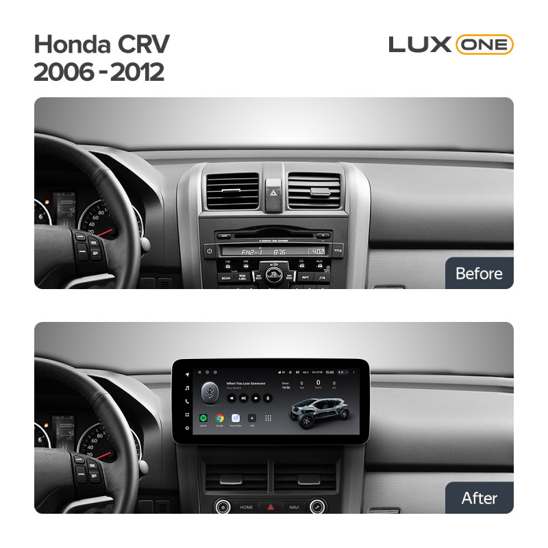 Android head unit Teyes LUX ONE 6+128 Gb with 360° surround view° Honda CRV CR-V 3 RE 2006-2012 12.3" (L2)