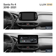 Android head unit Teyes LUX ONE 6+128 Gb with 360° surround view° Hyundai Santa Fe 4 2018-2021 12.3" (L1)