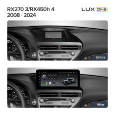 Android head unit Teyes LUX ONE 6+128 Gb with 360° surround view° Lexus RX270 3 RX450h 3 AL10 2008-2015 RX450h 4 AL20 (A1) 2015-2024 12.3" (L3)