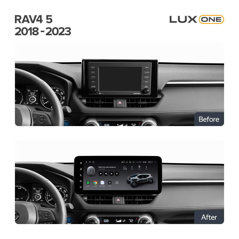 Android head unit Teyes LUX ONE 6+128 Gb with 360° surround view° Toyota RAV4 5 XA50 2018-2023 12.3" (L2)