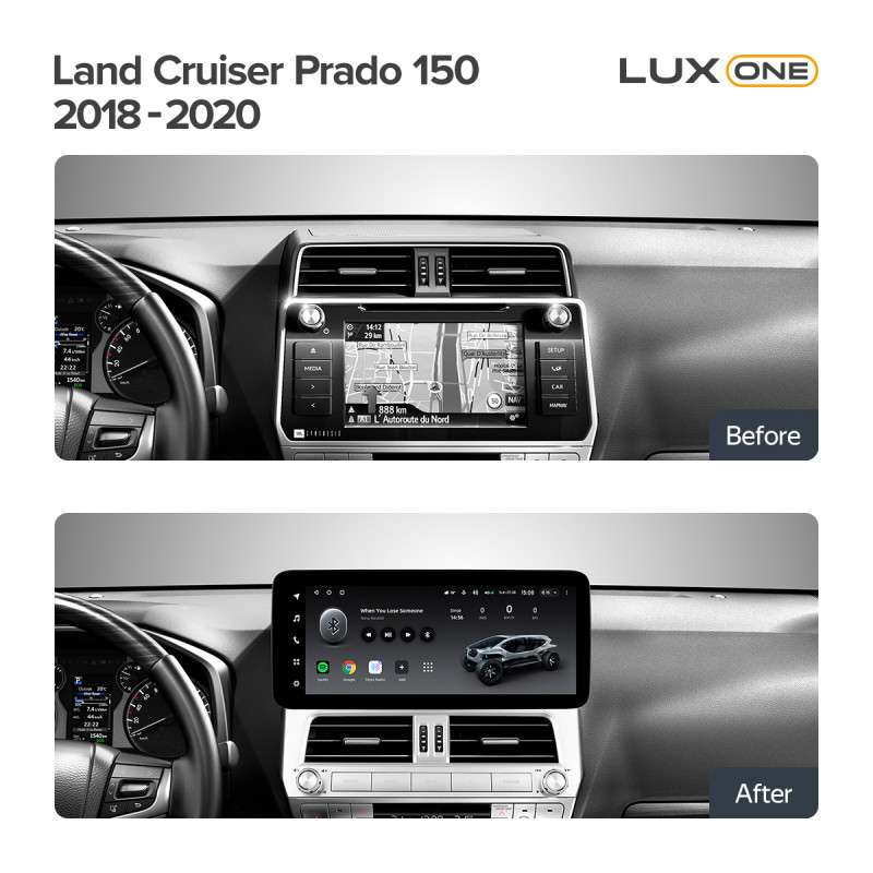 Android head unit Teyes LUX ONE 6+128 Gb with 360° surround view° Toyota Land Cruiser Prado 150 2018-2020 12.3" (L3)