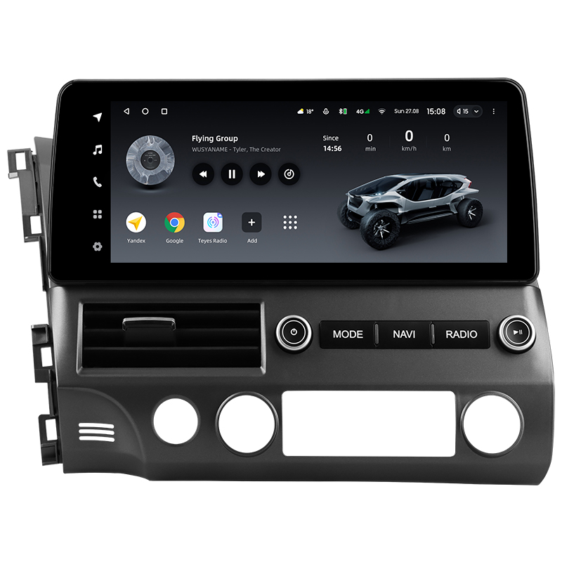 Štátní magnetofon Teyes LUX ONE 6+128 GB s panoramatickým zobrazením 360° pro Honda Civic 8 (FK, FN, FD) 2005–2012, 12,3