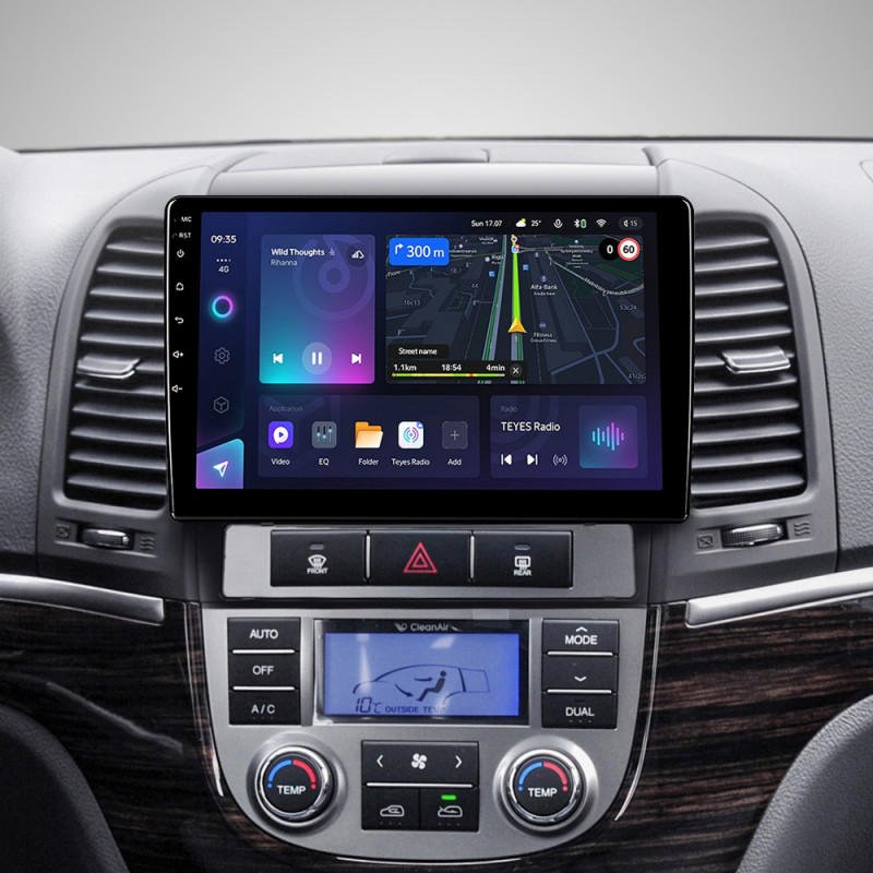 Android head unit Teyes CC3L 4+64 Gb Hyundai Santa Fe 2 2006-2012 9"