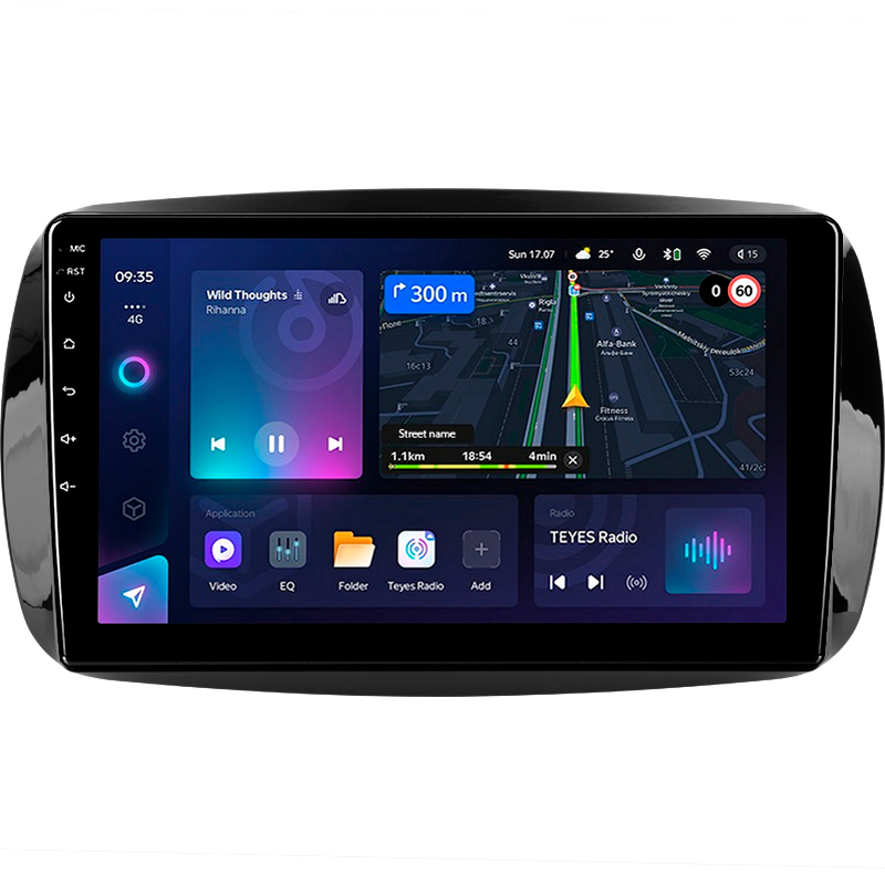 Android head unit Teyes CC3L 4+64 Gb Mercedes Benz Smart Fortwo 3 C453 A453 W453 2014-2020 9" (L1)
