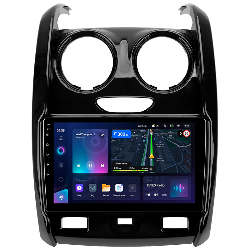 Fest eingebaute Magnetola Teyes CC3L 4+64 GB Renault Duster (F2) 2015–2021 / LADA Largus 2021, 9 Zoll (L1)