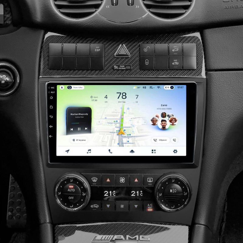 Android head unit Teyes CC4L 6+64 Gb Mercedes Benz C-Class W203 CL203 C209 A209 2004-2011 9" (L1)