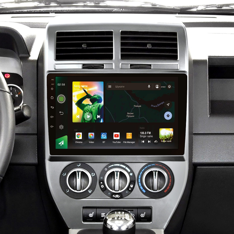 Android head unit SIGMA X10464 ANDROID 10 4+64 Gb 4G DSP Jeep Compass 1 MK 2006-2010 10"