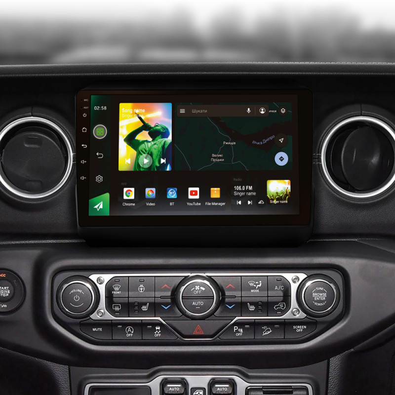Android head unit SIGMA X9464 ANDROID 10 4+64 Gb 4G DSP Jeep Wrangler 4 JL 2018-2019 9" (L1)