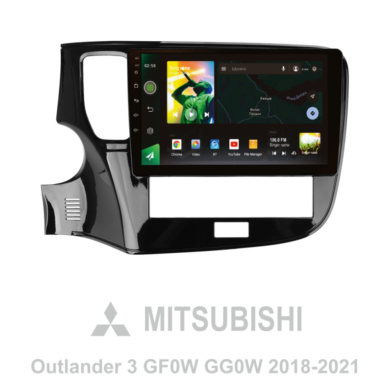 Android head unit SIGMA X10464 ANDROID 10 4+64 Gb 4G DSP Mitsubishi Outlander 3 III GF0W GF0W GG0W 2018 - 2021 10"