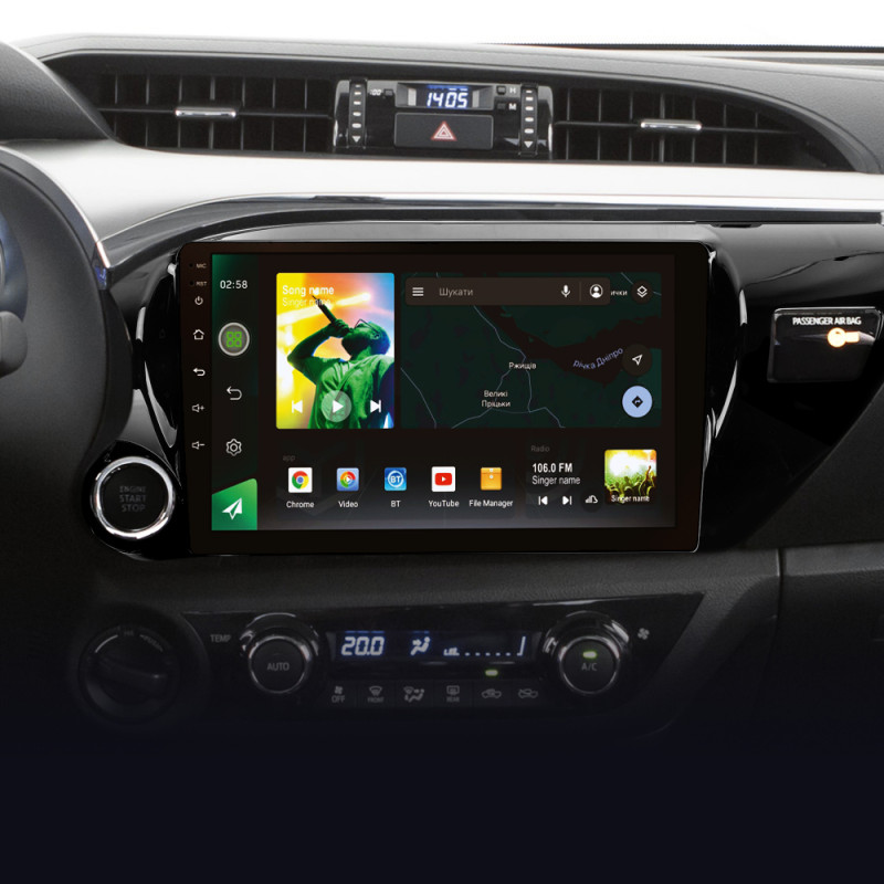 Android head unit SIGMA X10464 ANDROID 10 4+64 Gb 4G DSP Toyota Hilux Pick Up AN120 2015-2020 10" (L1)