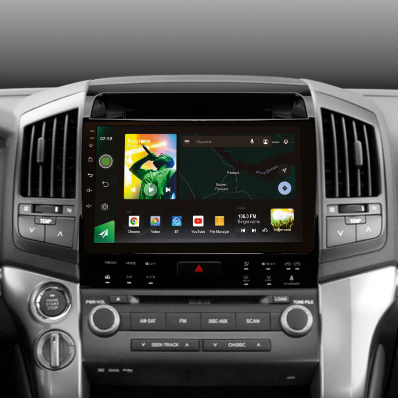 Android head unit SIGMA X9464 ANDROID 10 4+64 Gb 4G DSP Toyota Land Cruiser 11 200 (F2) 2007-2015 (A) 9" (L3)